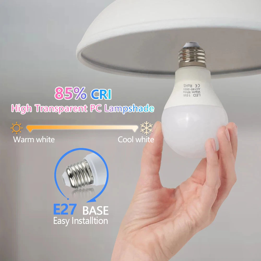 3W 6W 9W 12W 15W 18W LED Bulb Lamps E27 Lampada LED Light Bulb AC 220V-240V Smart IC High Brightness Bombilla Lamp Spotlight