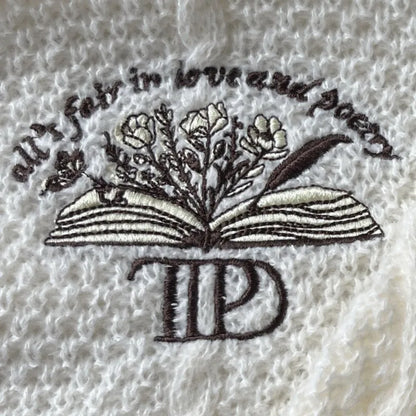 Butterfly Knitted Cardigan Women Dark Green Cardigans with Embroidery Winter Letter Patch Oversized Sweaters Tops Folklore Girl