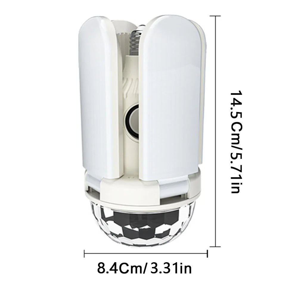 Smart LED Bulb 4-Leaves Lamp Music Bluetooth Audio Folding Remote Control Christmas Projection Starry Light for Party Wedding