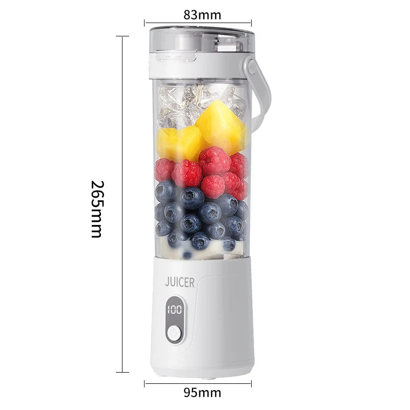 New Portable Juice Blender 600ml 12 Blades Fast Blending USB Rechargeable For Outdoor Milkshake Smoothie Electric Blender
