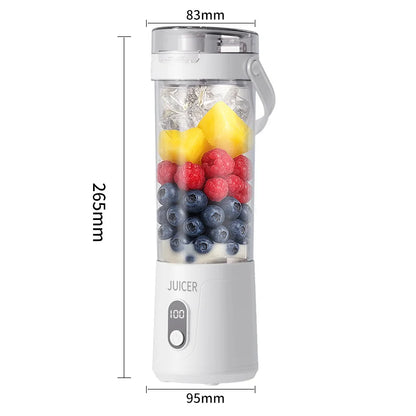 New Portable Juice Blender 600ml 12 Blades Fast Blending USB Rechargeable For Outdoor Milkshake Smoothie Electric Blender
