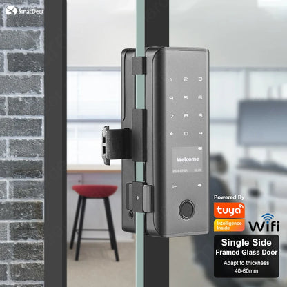SmarDeer smart Lock with Sliding glass door Fingerprint Lock for Tuya Smart Home Aluminum Glass Door Electronic Lock