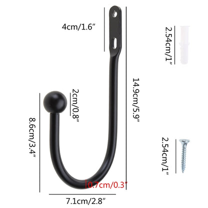 Curtain Holdback Hooks Wall Mounted Curtain Tieback Hook Decorative Window Curtain Holdbacks Drapes Curtain Holder