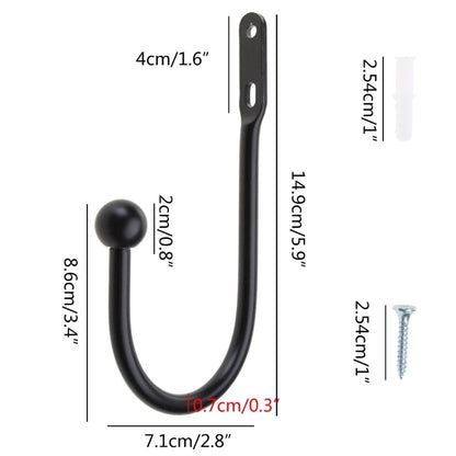 Curtain Holdback Hooks Wall Mounted Curtain Tieback Hook Decorative Window Curtain Holdbacks Drapes Curtain Holder