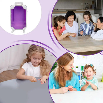 Small travel Suitcase With Wheels Doll Accessories Simulation Pretend Play Toys Portable Storage Containers For Jewelry Candy