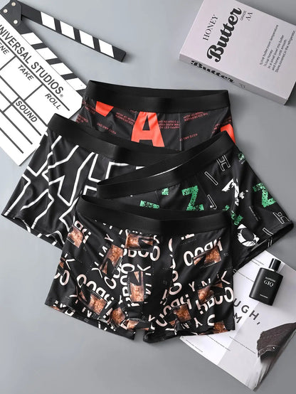 10Pcs Men's Underwear Soft Breathable Comfortable Men's Pants Athleisure Domineering Fashionable Trendy Men's Boxers Briefs