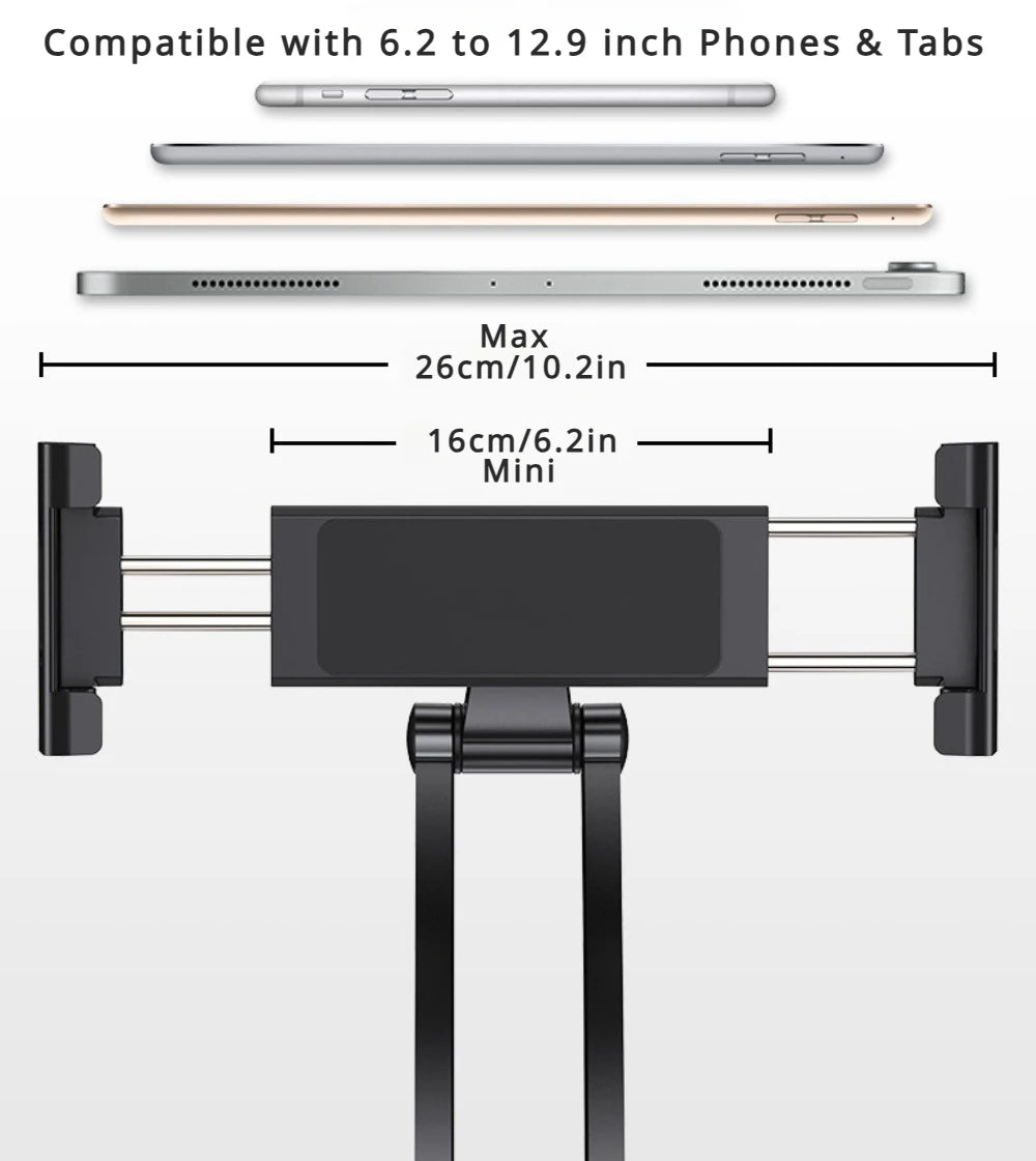 Kitchen Tablet Stand 360 Portable 6 To 12.9 Inch Universal Tablet Stand & Phone Holder for Wall Desktop Tablet Mount