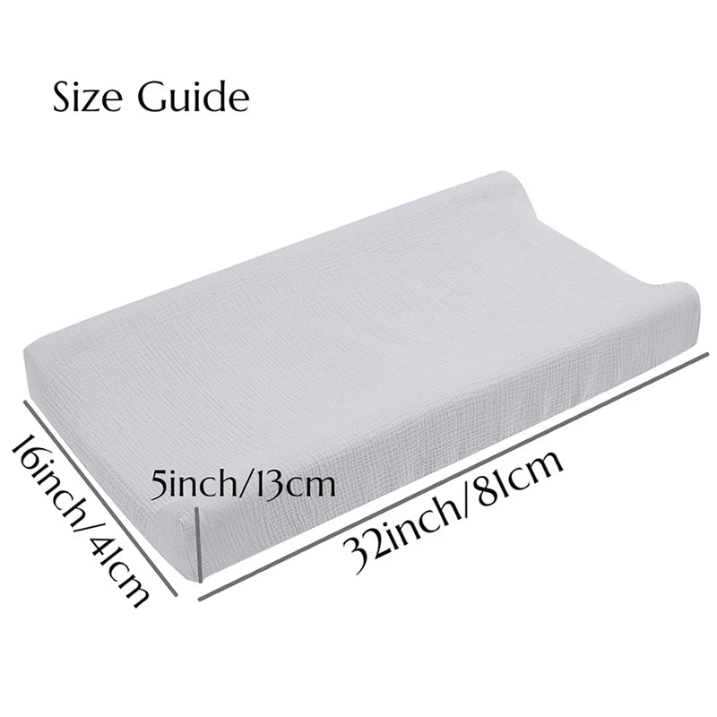 2PCS Diaper Changing Pad Cover 100% Muslin Cotton Newborn Baby Changing Mat Cover Solid Color Baby Shower Gift