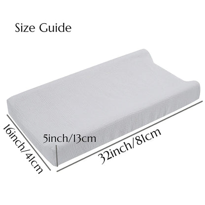 2PCS Diaper Changing Pad Cover 100% Muslin Cotton Newborn Baby Changing Mat Cover Solid Color Baby Shower Gift