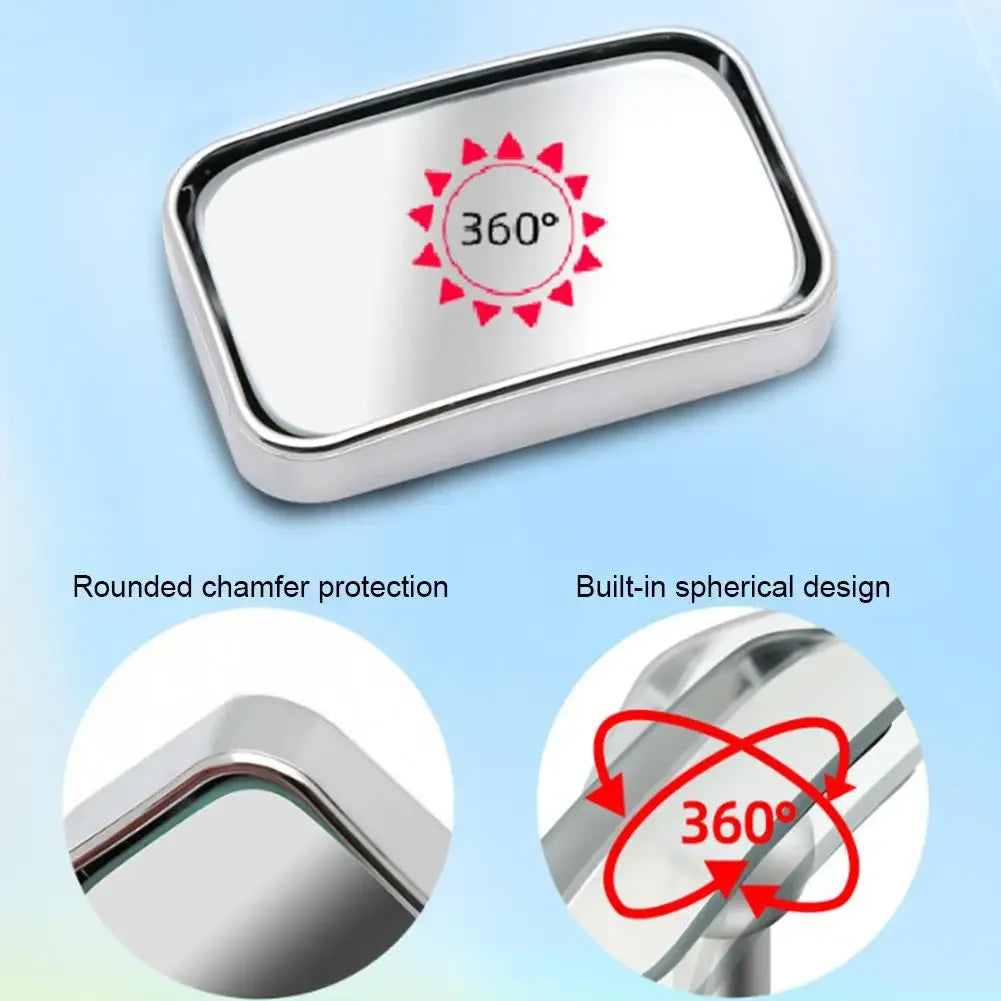 2Pcs Car Convex HD Mirror for Back Passenger Adjustable Self-Adhesive Blind Spot Rear View Mirror Wide Angle Rearview Mirror