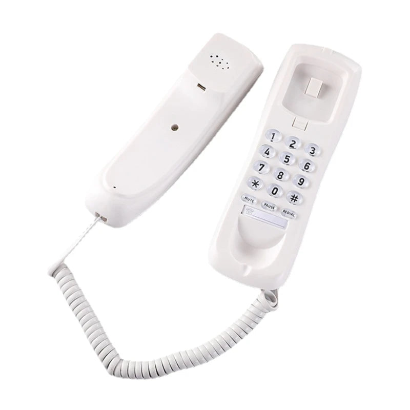 High Quality Landline Telephone with Mute and Redial Functions Easy Install Wall Phone Black/White
