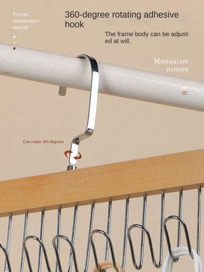 1/2/3pcs wooden new multifunctional hook hanger, bra strap storage, including 8 hooks, suitable for home and dormitory use