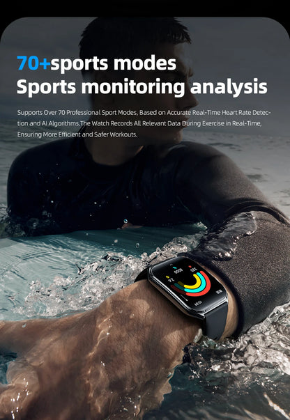 2025 A new smart watch, 1.96-inch sports watch, IP67 waterproof, 110+ sports mode, fitness activity tracker, ultra-thin watch.