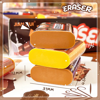 Aesthetic stationery back to school supplies Kawaii Stationery items Chocolate Erasers rubber school stationery accessories