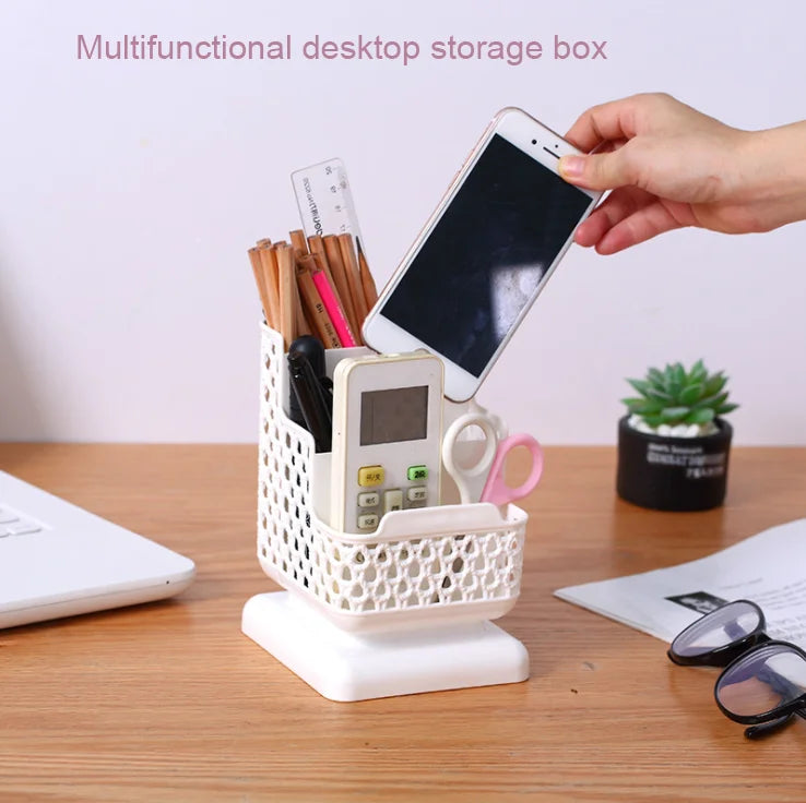 Stationery Desktop Organizer Storage Box for Pens Key Remote Control Jewelry Cosmetic Storage Home Office Stand Desktop Tidy
