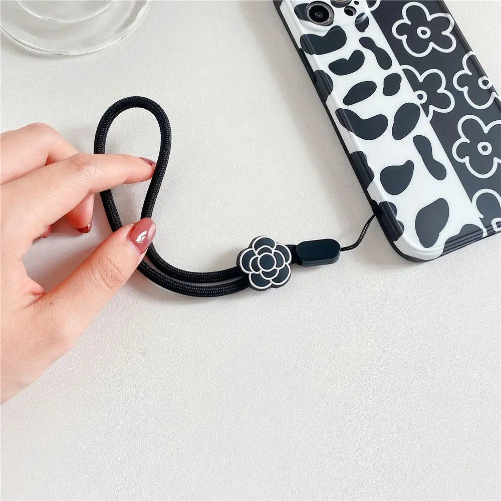 Strap Phone Charms Keys Short Rope Hanging Rope Flowers Phone Strap Phone Hanging Rope Mobile Phone Lanyard Wrist Hand Lanyard