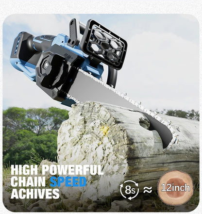 Electric Goddess 12inch Brushless Electric Chainsaw Cordless Portable Electric Saw Woodworking Tool For Makita 18V Battery Pin