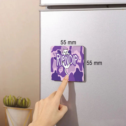 Cat R-Ripndips Fridge Photo Fridge Magnet Square Stickers Personalize Home Decor Souvenirs Gift