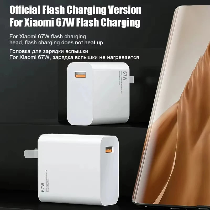 Xiaomi 67W USB Fast Charger For Xiaomi 15 14 13 12 11 10 Ultra Redmi Note 12T 13 Pro Turbo Quick Charge Type C USB Charge Cable