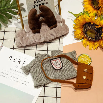 1set Clothes Suit Exquisite Soft Knitted Sweater DIY Accessories For 30cm Kawaii Yellow Duck Lalafanfan Plush Toys Stuffed Dolls