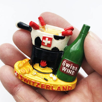 Europe Switzerland 3D Fridge Magnets Tourism Souvenir Refrigerator Magnets Sticker Collection Handicraft Decoration Articles