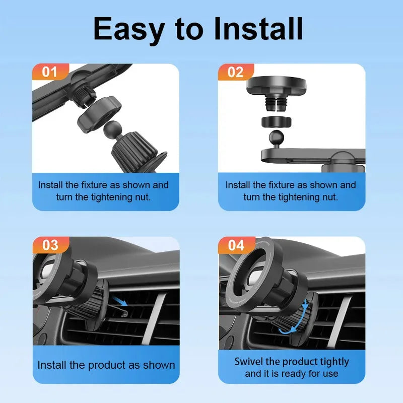 2 in 1 Car Air Vent Bracket Magnet Phone Holder Magnetic 2 Phone Mounts Car Smart Phone Holders Stands for Magsafe iPhone 16