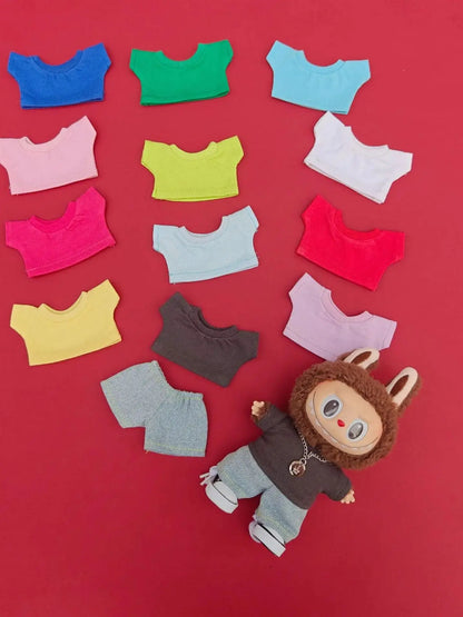 Labubu 3.0 Doll 15/17cm Hoodie with Jeans Set Outfit Accessories for Ropa Labubu