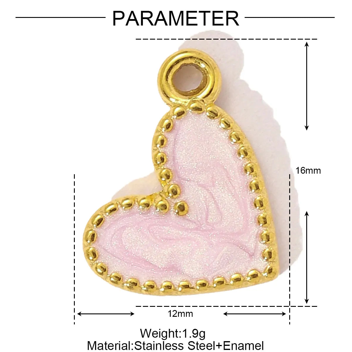 3pcs/Lot Sweet Gradient Enamel Rose Stainless Steel Diy Charm Women Rainbow Flower Waterdrop Necklace Pendant Love Heart Jewelry