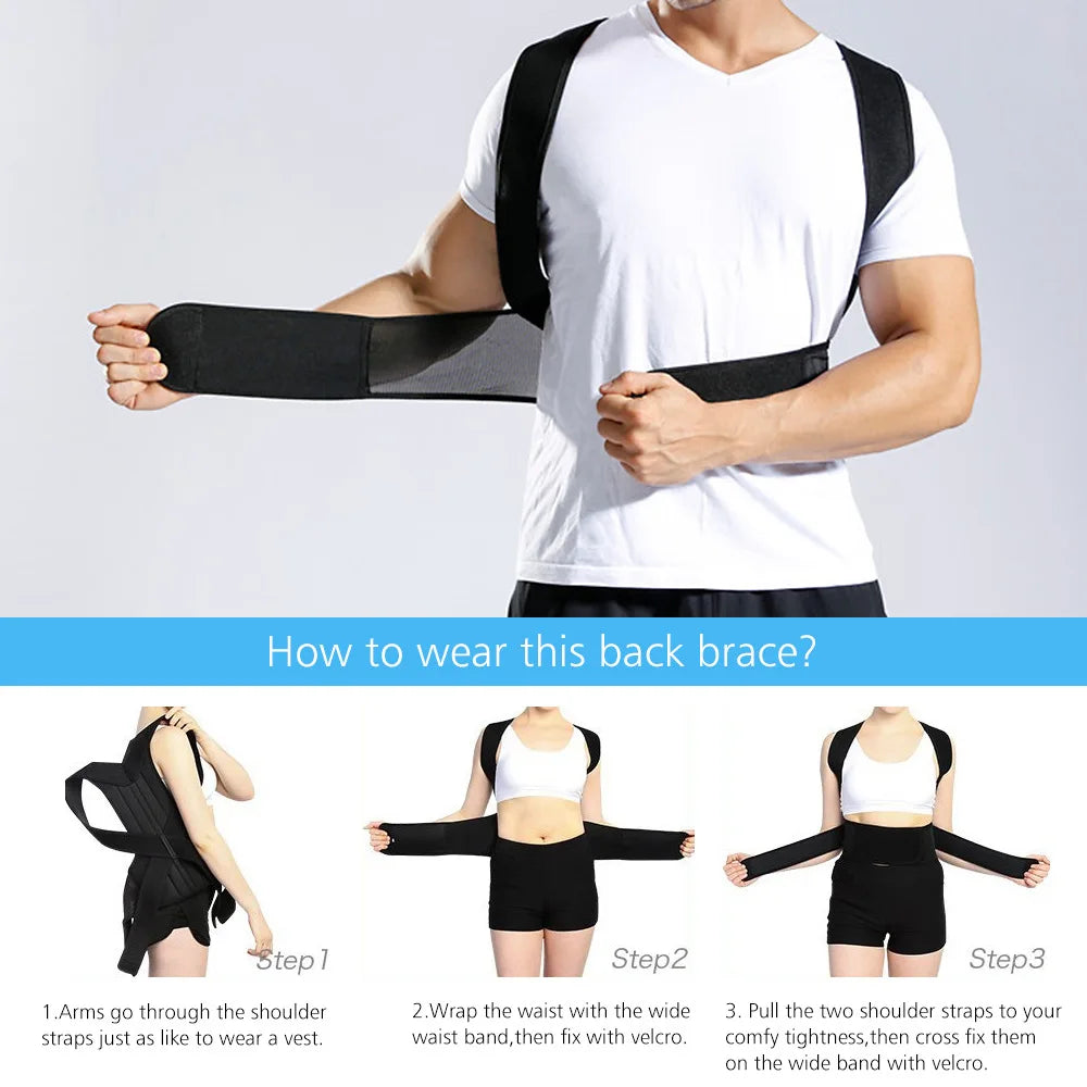 Male And Female Back Posture Corrector Shoulder Posture Corrector With Waist Support Used To Improve Posture ﻿