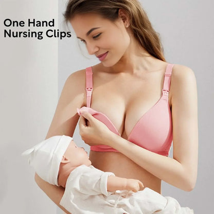 Maternity Nursing Bra with Thin Cups and Front Clasp for Easy Breastfeeding Prevent Sagging Women Solid Color Underwear Clothing