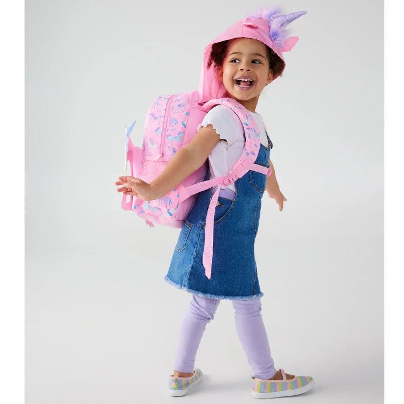 Australian Smiggle Backpack Pink And White Unicorn Student Stationery Backpack Lunch Bag Water Cup Student Gift