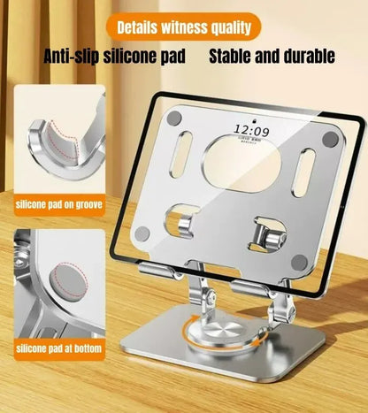 Tablet Stand Adjustable with 360 Swivel Base Aluminum Tablet Stand Holder Universal Tablet Holder for iPad Samsung Huawei Lenovo