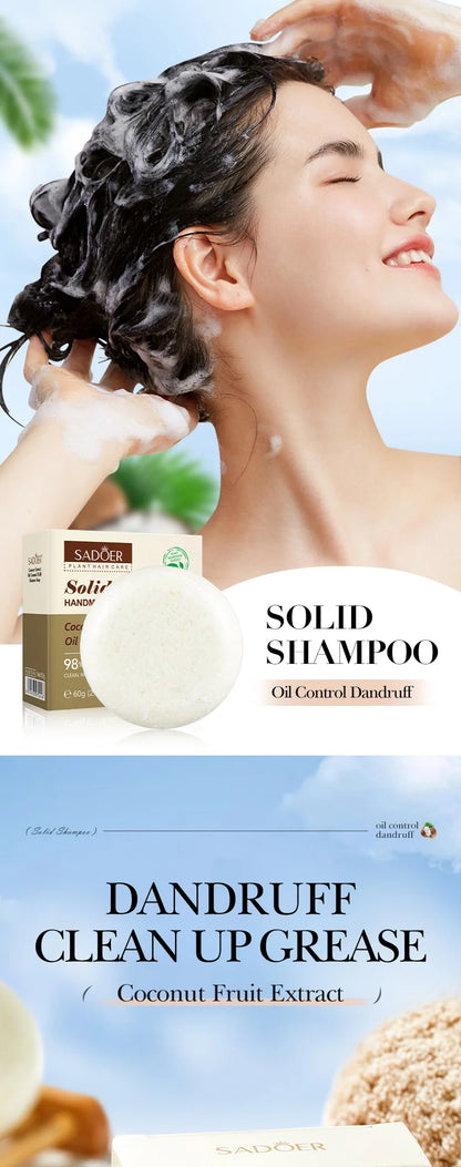 60g Coconut Shampoo Soap Deep Cleansing Hair Soap Lightening Original Strengthening Hair Roots Deep Cleansing Shampoos Hair Care