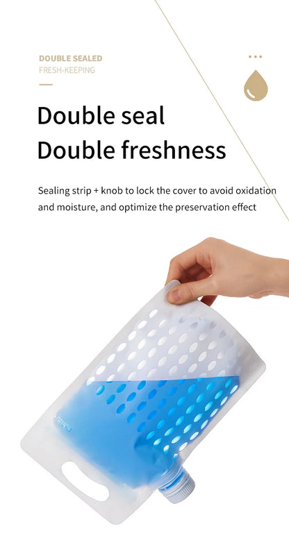 Food Storage Grain Bag Multigrain Pour Reusable Portable Bag Cereal Flour Bean Nut Rice Tea Powder Water Reusable Organizer Case