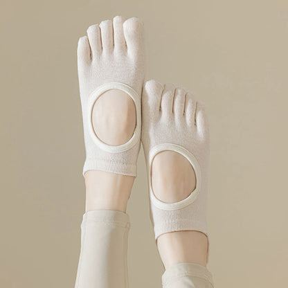 Yoga Socks for Women toe socks non slip Pilates class Hollow out Breathable anti-slip socks five fingers aerobics cotton socks