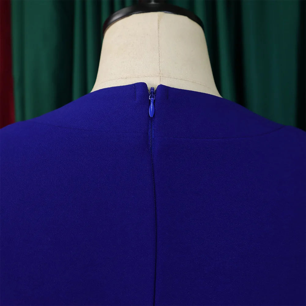 Office Dresses for Women V Neck Full Sleeve Belt Waisted Pleated Mid Calf Elegant Female Business Work Wear Dress Midi Cloth New