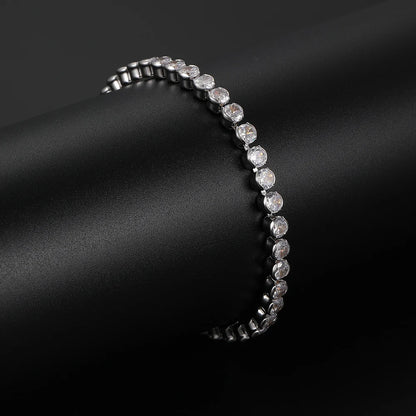 Sparkling Cubic Zircon Tennis Bracelets for Women Luxury Dainty Stackable Silver Color Chain Crystal CZ Banquet Wedding Jewelry