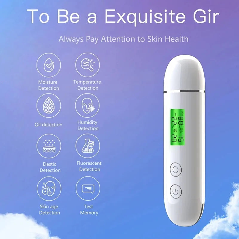 LCD Digital Skin Detector Pen Face Skin Tester Skin Smart Water Oil Fluorescent Content Facial Moisture Analyzer Skin Care Tools