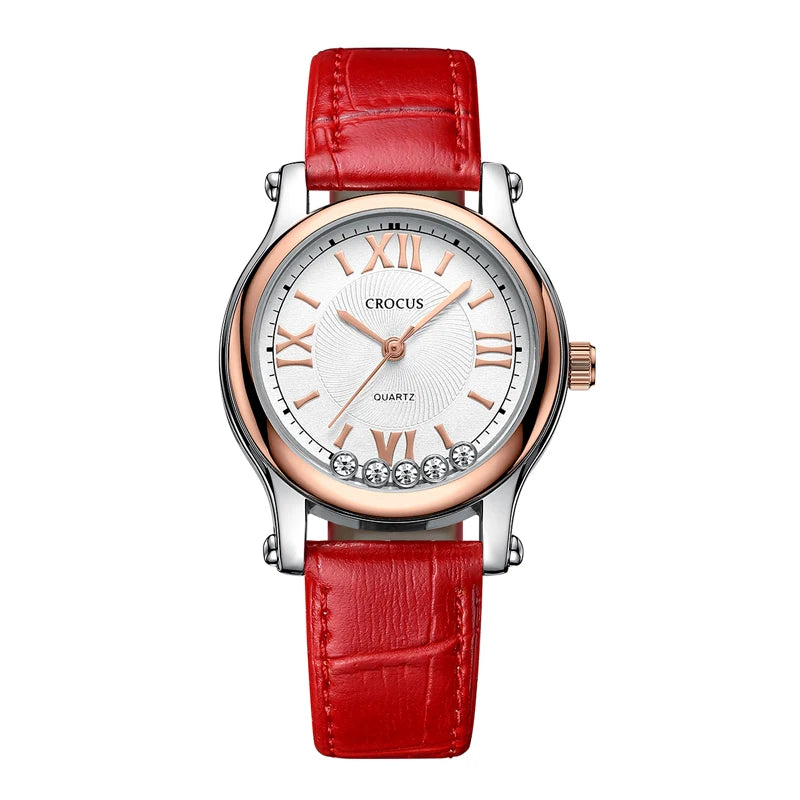 Crocus by Gk-Beck Original New Fashion Women's Watch Leather Strap Trendyy Quartz Watch Women's Watch