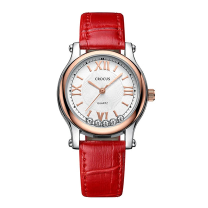 Crocus by Gk-Beck Original New Fashion Women's Watch Leather Strap Trendyy Quartz Watch Women's Watch