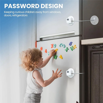 A36T-6 Pcs Cabinet Locks With Combination Fridge Lock Combo Child Safety Combination Lock With 6 Screwdrivers (White) Easy Insta