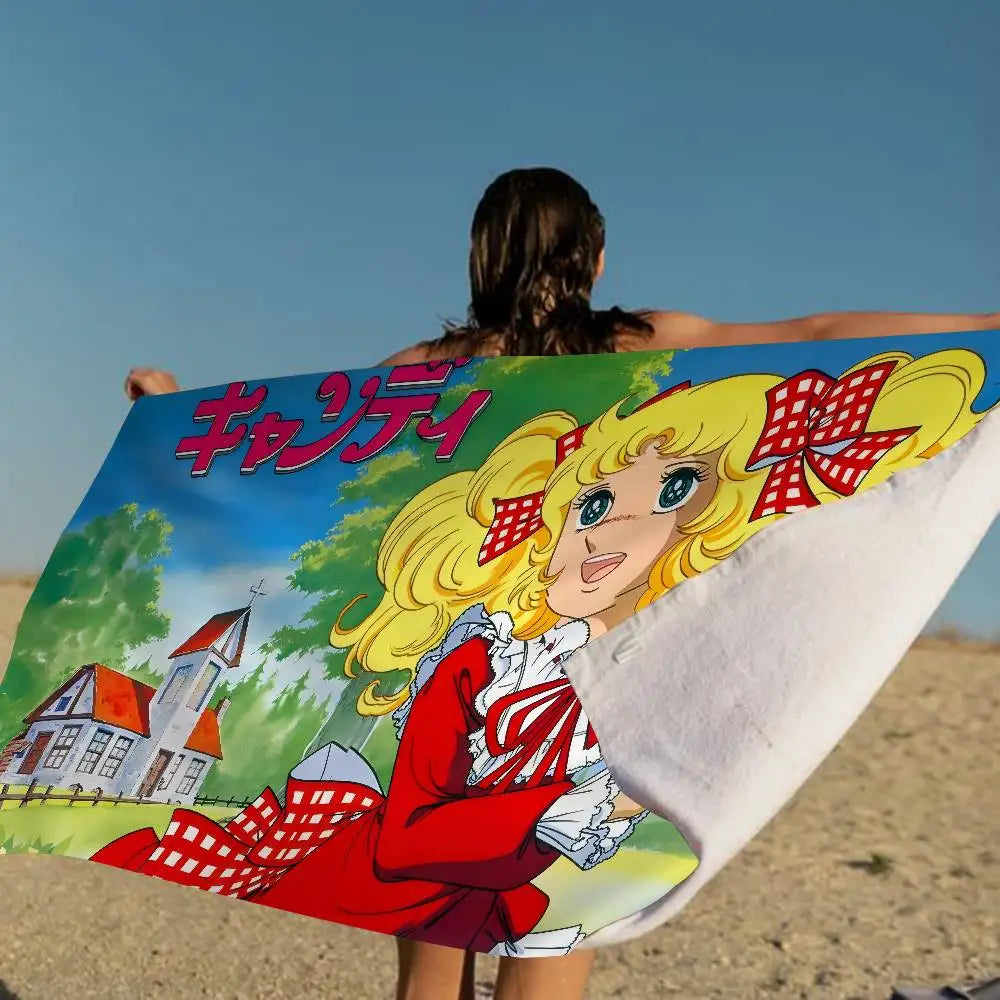 Candy Candy Beach Towel Colorful Bath Towels For Girl Microfiber Quick Dry Custom Sand Free Beach Yoga Spa Gym Pool