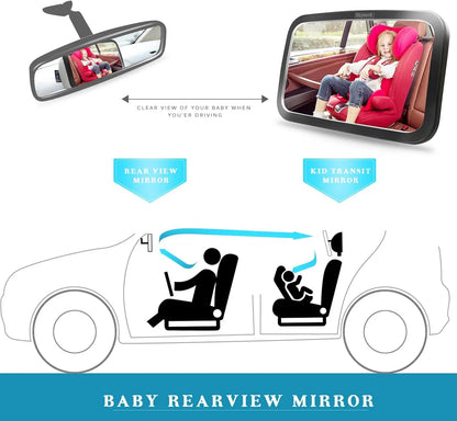Baby Car Mirror Adjustable Car Back Seat Rear View Mirror 360° Rotation For Rear Facing Infant Safety Monitor Accessories New