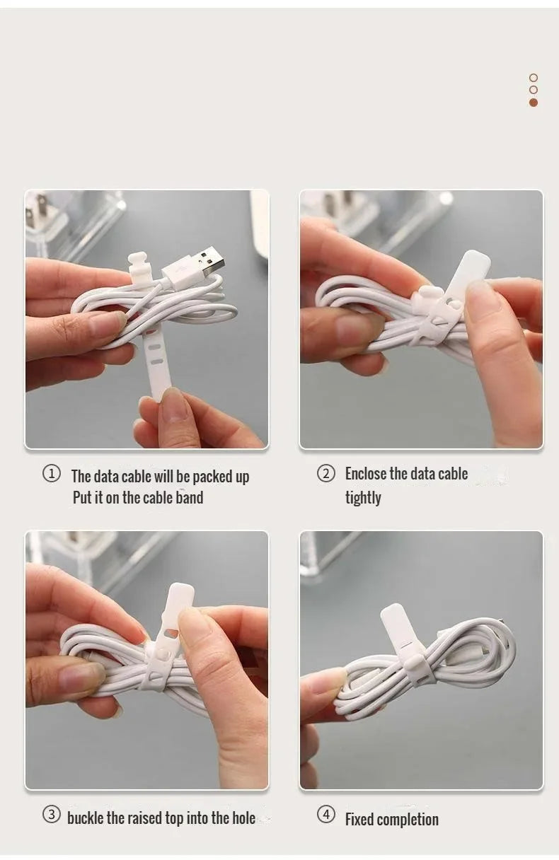 1PC Data Cable Storage Box Charging Cable Mobile Phone Charger Desktop Organizer Cable Management Tool with Cover Dustproof Box