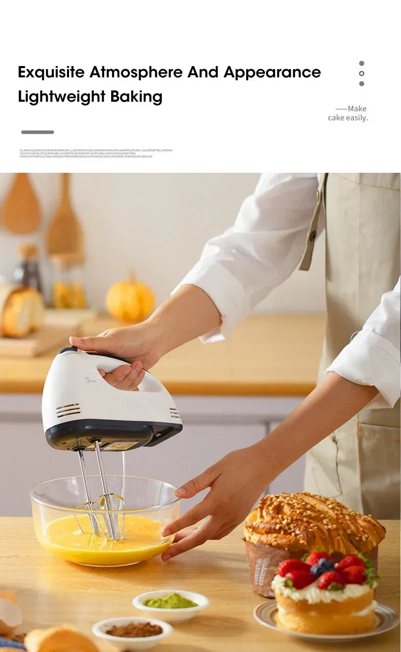 Handheld Electric Egg Beater, Household Automatic Mixer, Handheld Food Cake Bread Baking Dough Mixer, 7-speed Cream Blender