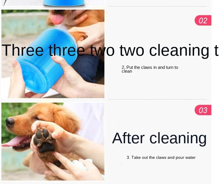 Portable Pet Outdoor Paw Cleaner Cup, Soft Silicone Combs, Quick Wash Foot Cleaning Brush, Towel, Bucket
