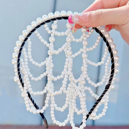 Fashion Pearls Hair Bands Accessories Headdress Elegant Luxury Bridal Crown Women Jewelry Hoop Daily Tassel Hairwear Accessories