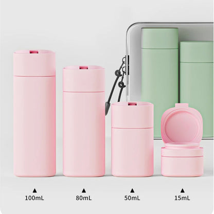 6pcs 15-100ml Travel Bottles Set Cosmetic Bottles Empty Container Leakproof Refillable Bottle For Shampoo Conditioner Lotion