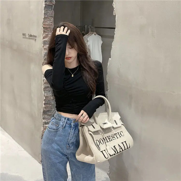Women's T Shirts Off Shoulder Tees Sexy Plain Slim Black 2024 Tshirts 2000s Trend Female Tops Cool Wholesale Clothes Alt New In
