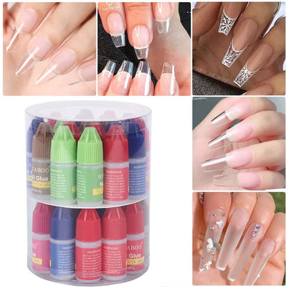 1/5/10pcs Super Strong Nail Bond Glue Acrylic Tips & Rhinestone Professional Nail Glue 2g/3g/7g/10g Fast Dry Long Lasting Glue